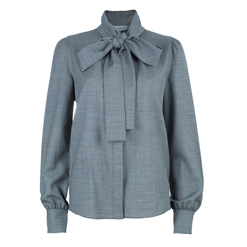 Saint Laurent Paris Monochrome Neck-tie Top S
