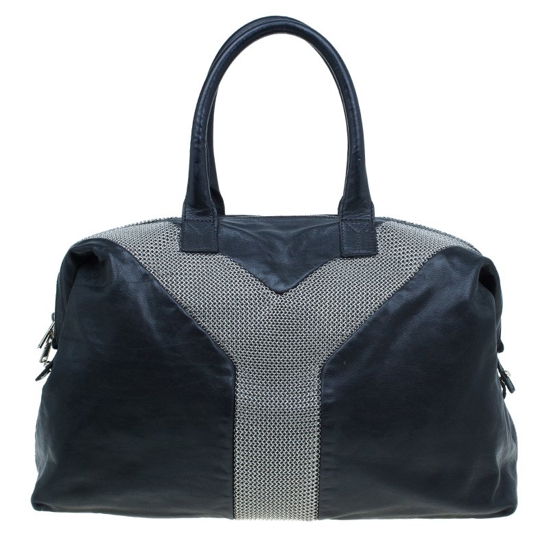 Saint Laurent Paris Black Leather Large Rock Easy Y Bag