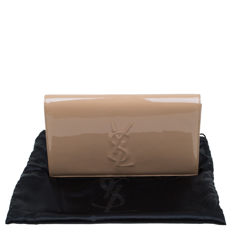 ysl nude patent clutch