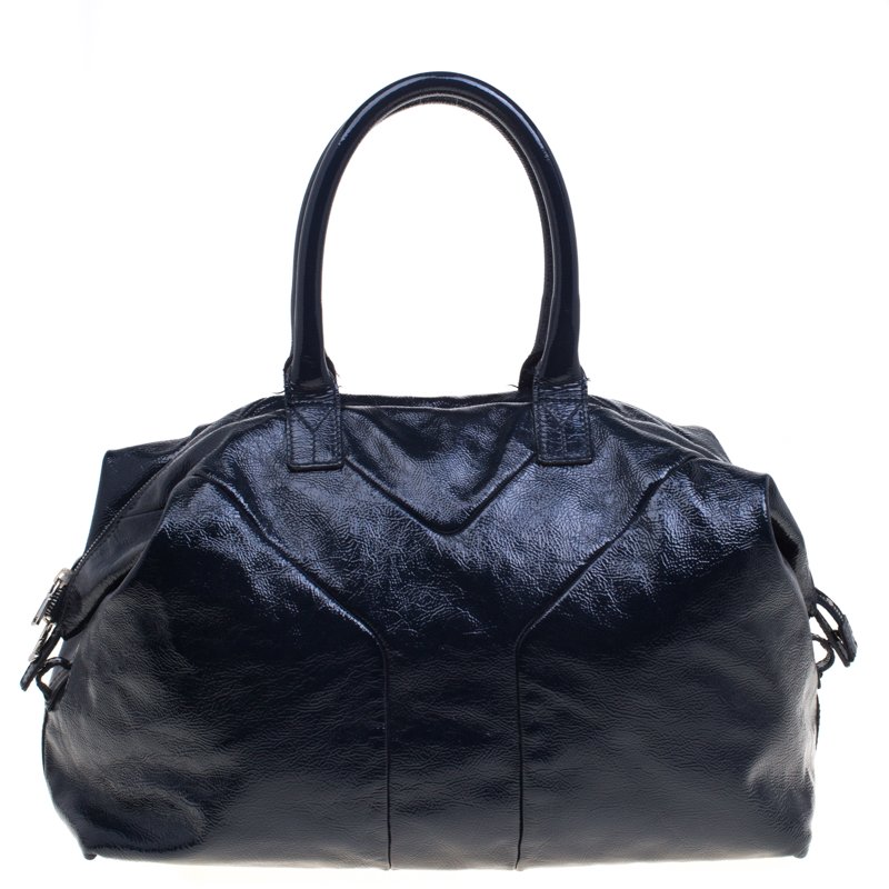 مملوكة مسبقًا حقيبة سان لوران باريس ايزي Y متوسطة جلد لامعة سوداء