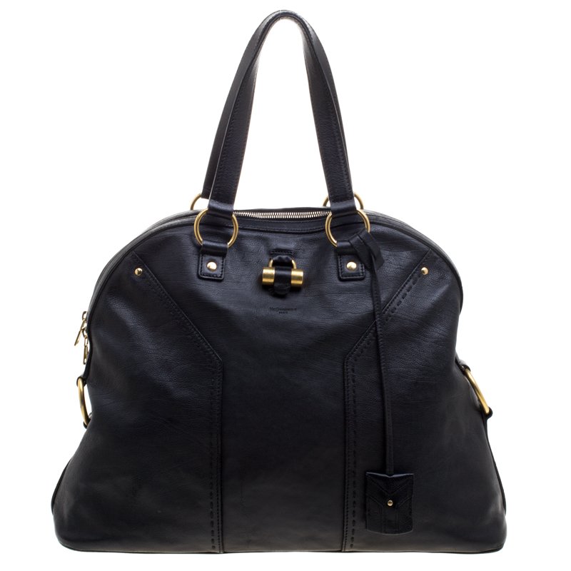 Saint Laurent Paris Black Leather Oversized Muse Tote Saint Laurent ...