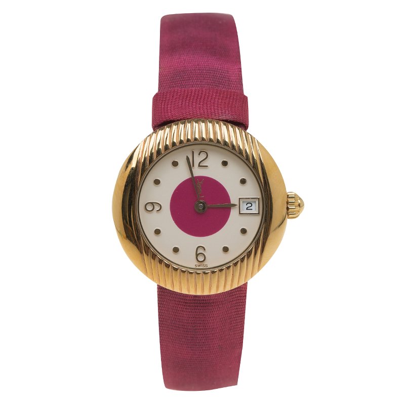 Saint Laurent Paris Gold-Plated Stainless Steel Classic Women's Wristwatch 28MM