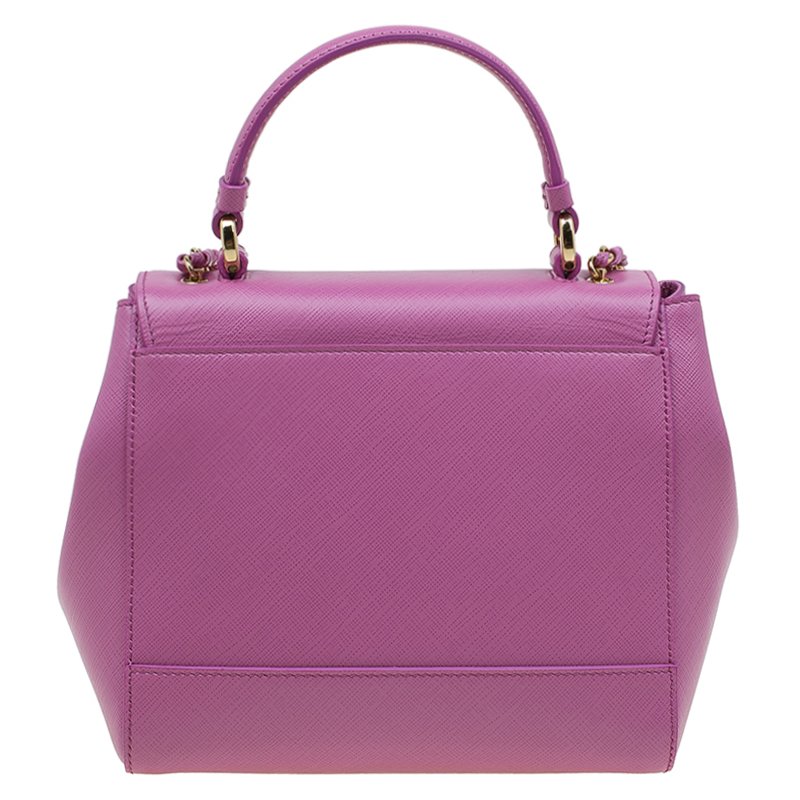 Salvatore Ferragamo Anemon Pink Leather Carrie Top Handle Bag Salvatore ...
