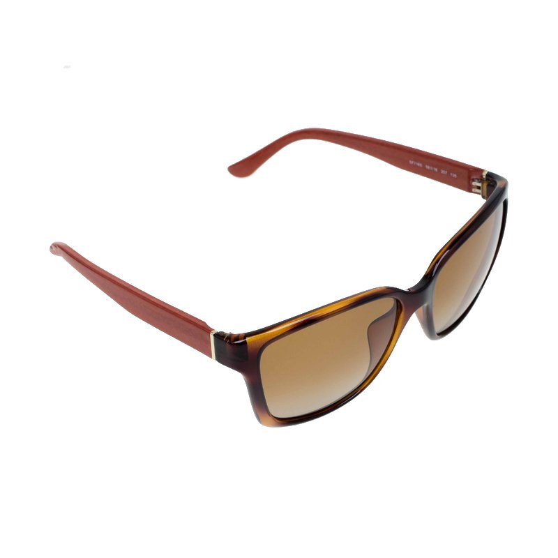 Salvatore Ferragamo Tortoise and Red SF716S Wayfarer Sunglasses