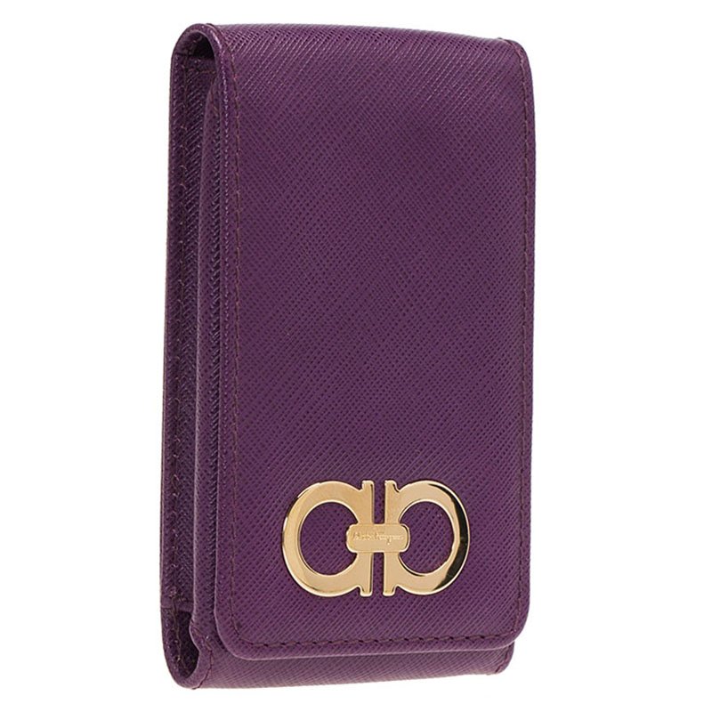 Salvatore Ferragamo Purple Leather iphone 4 Case Salvatore Ferragamo | TLC