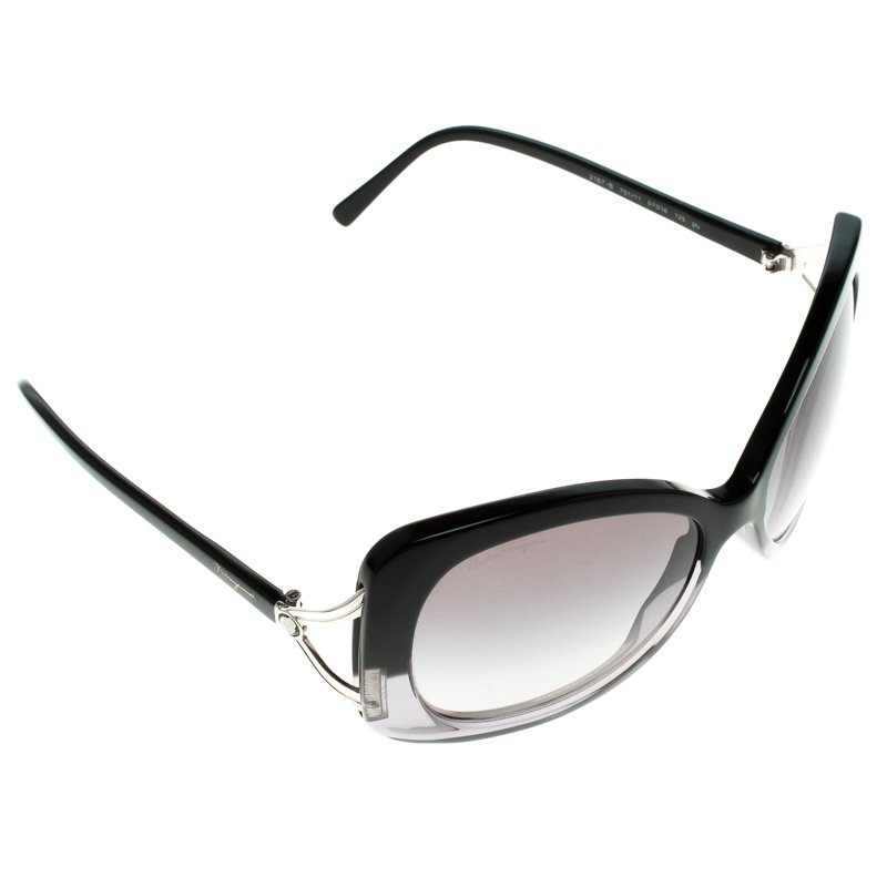 Pre Owned Salvatore Ferragamo Black 2167-B Over Sized Sunglasses