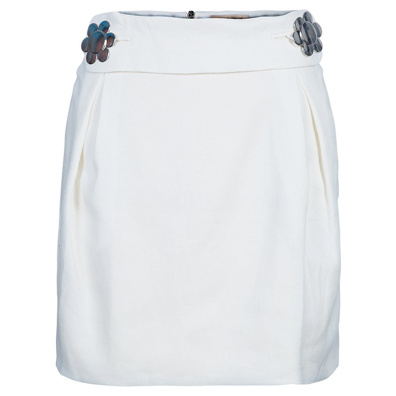 Pre Owned See by Chloe White Belt Detail Mini Skirt M