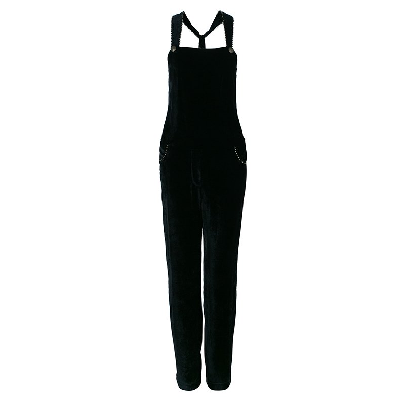Pre Owned See by Chloe Black Velvet Jumpsuit S
