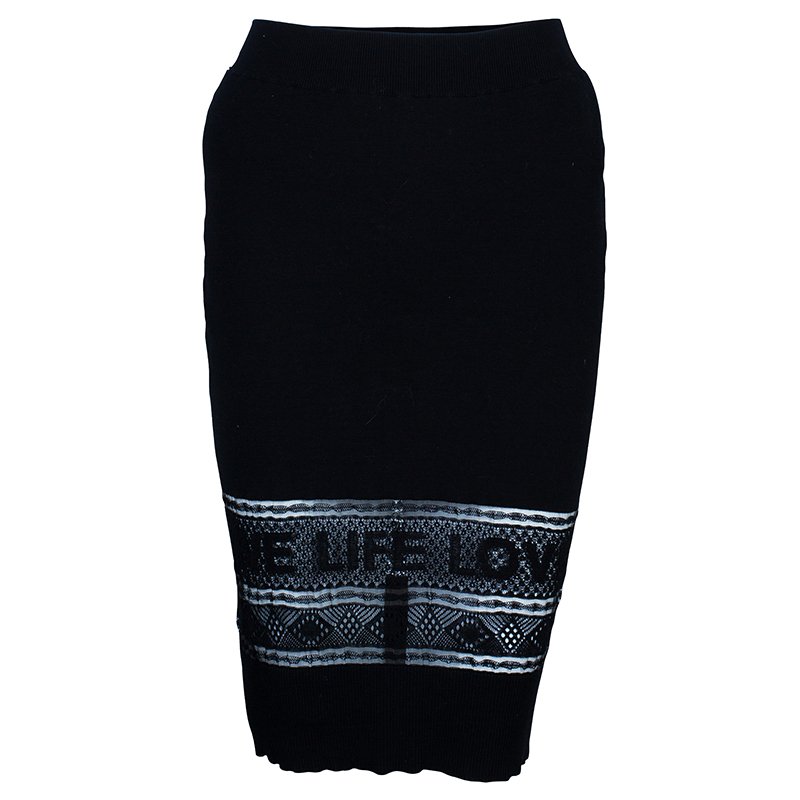 Pre Owned Sonia Rykiel Black Pencil Skirt S
