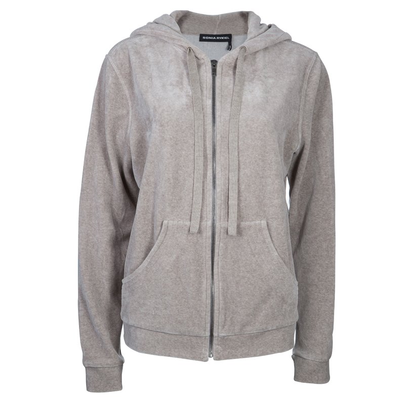 Pre Owned Sonia Rykiel Beige Zip Front Hoodie Jacket XL