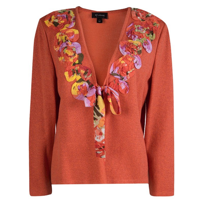 floral applique cardigan