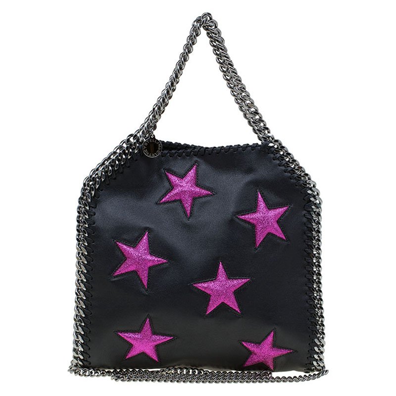 حقيبة يد ستيلا ماكرتني فيليبيلا نقش نجوم صغيرة جلد صناعي سوداء