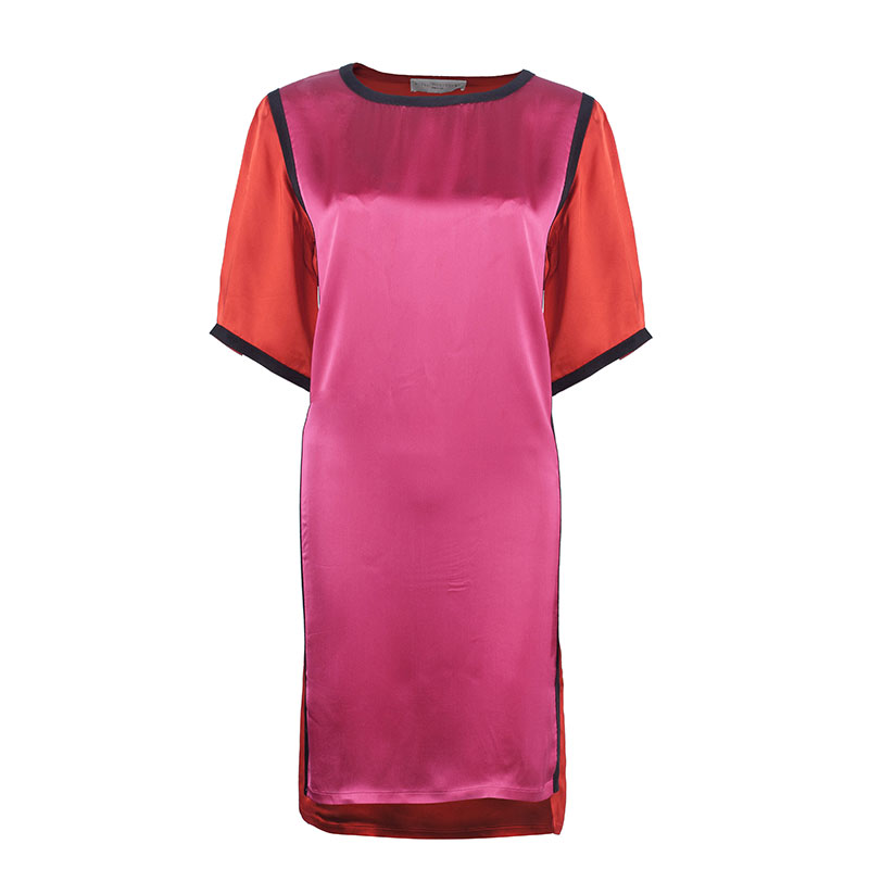 Stella McCartney Red and Pink Satin Dress S