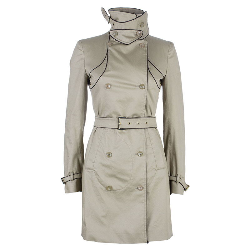 Pre Owned Stella McCartney Beige Belted Overcoat S