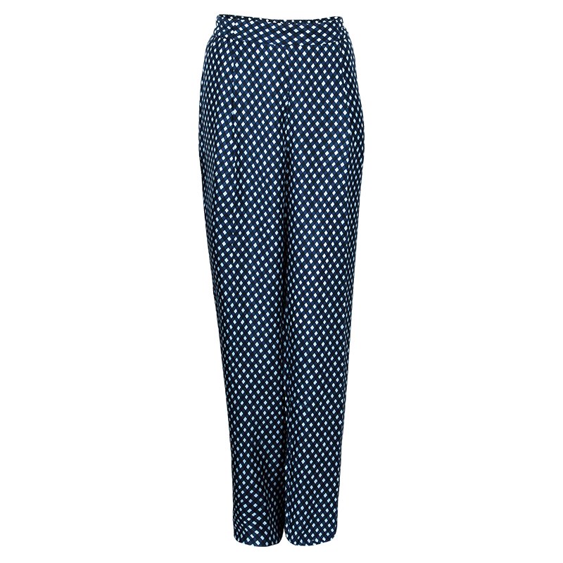 Stella McCartney Printed Wide Leg Silk Trousers M