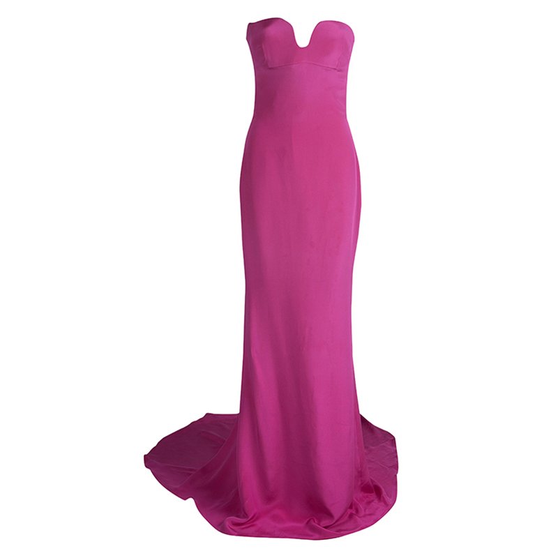 مملوكة مسبقًا Stella McCartney Pink Silk Strapless Reese Gown L
