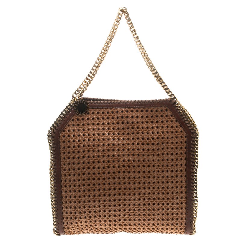 مملوكة مسبقًا Stella McCartney Brown Wicker Faux Leather Small Falabella Bag