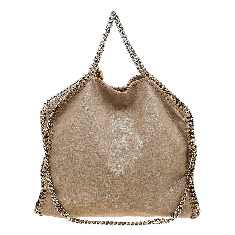 مملوكة مسبقًا Stella McCartney Gold Faux Suede Small Falabella Tote