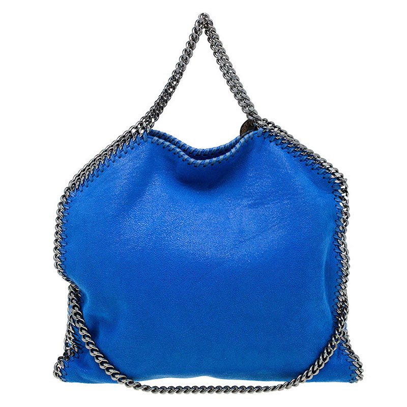 Pre Owned Stella McCartney Blue Faux Leather Small Falabella Tote