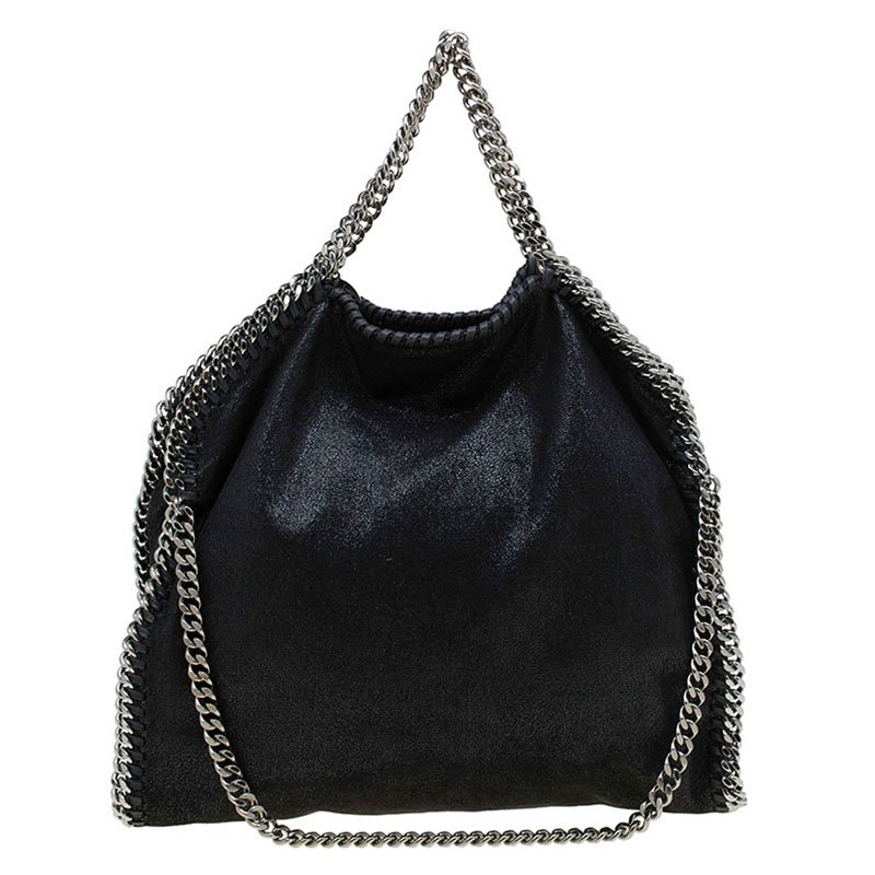 Pre Owned Stella McCartney Black Faux Leather Small Falabella Tote