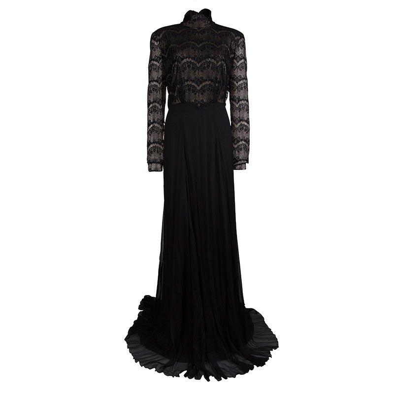 Tadashi Shoji Black Lace Chiffon Gown XXL