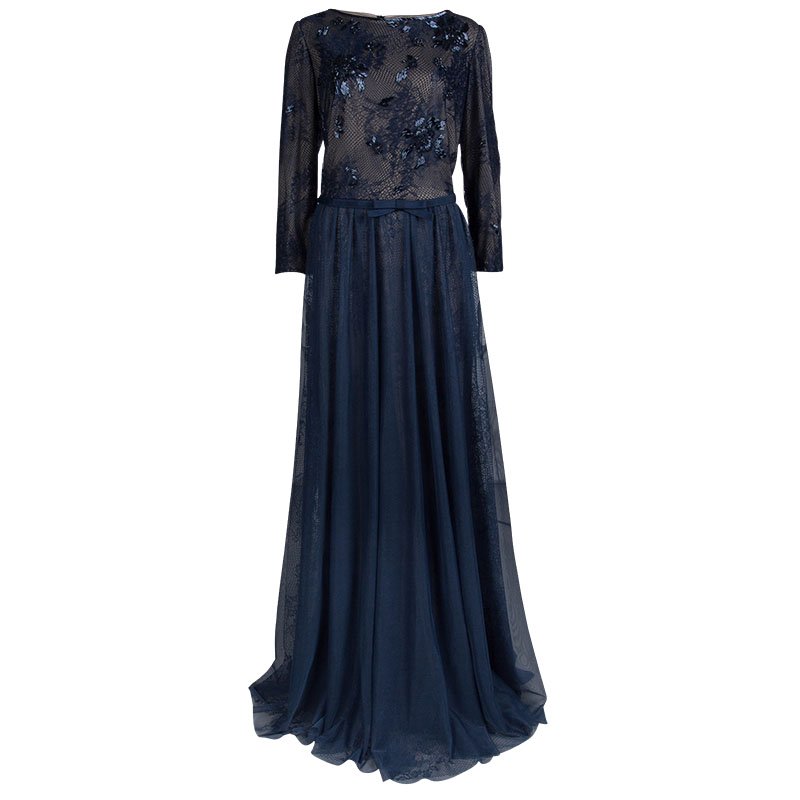 Tadashi Shoji Navy Blue Lace Embellished Dress XXL Tadashi Shoji | The ...