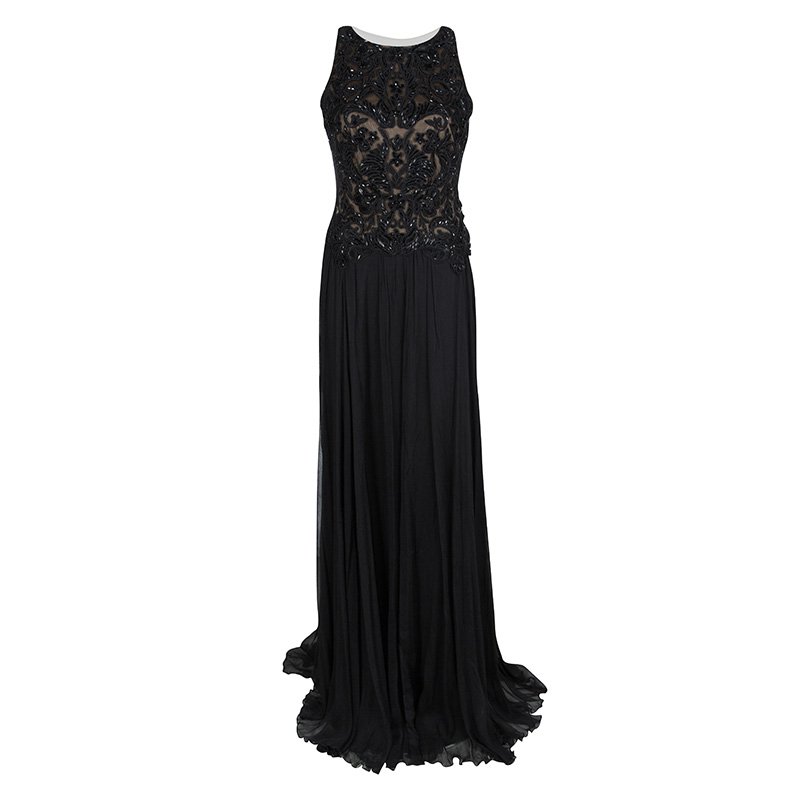 Pre Owned Tadashi Shoji NYFW Fall'14 Embellished Sleeveless Gown M