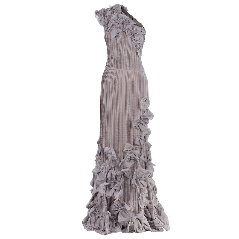 مملوكة مسبقًا فستان سهرة تداشي شوجي شيفون رمادي L