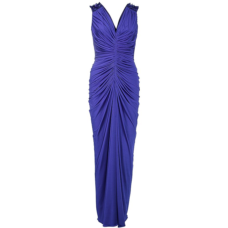 Tadashi Shoji Purple Gathered Gown S