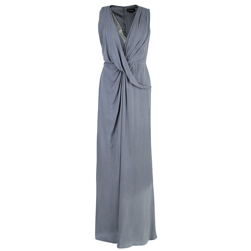 Temperley London Grey Embellished Maxi Dress M