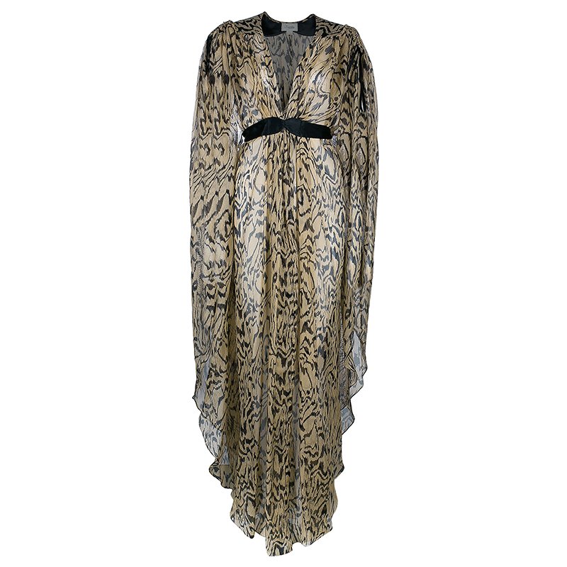 Temperley London Animal Print Chiffon Kaftan L