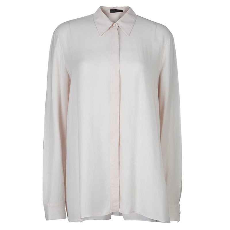 Pre Owned The Row Blush Pink Long Sleeve Buttondown Shirt M