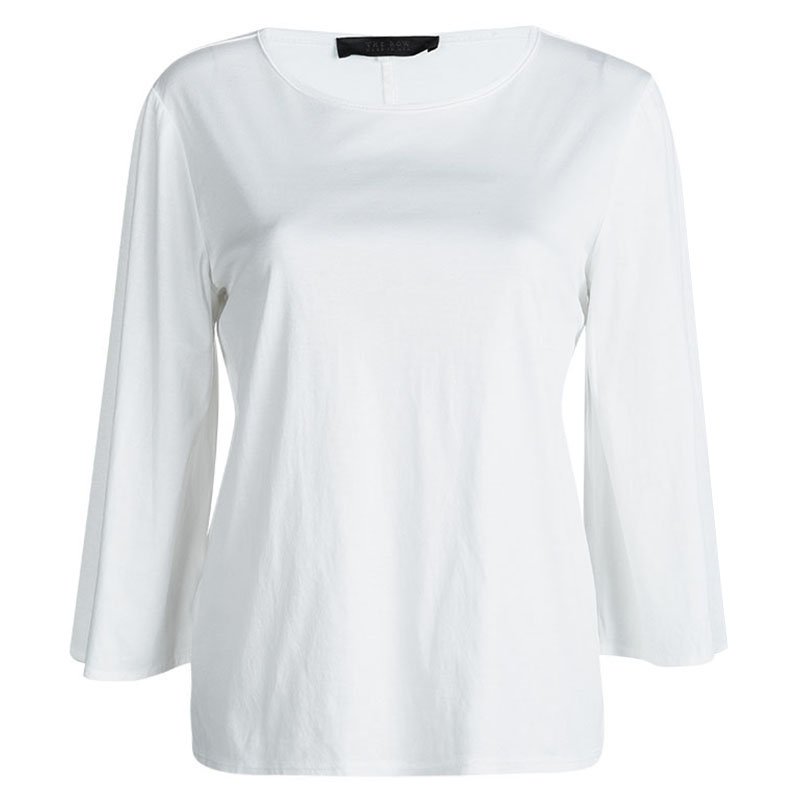 The Row White Cotton Bell Sleeve T-Shirt S