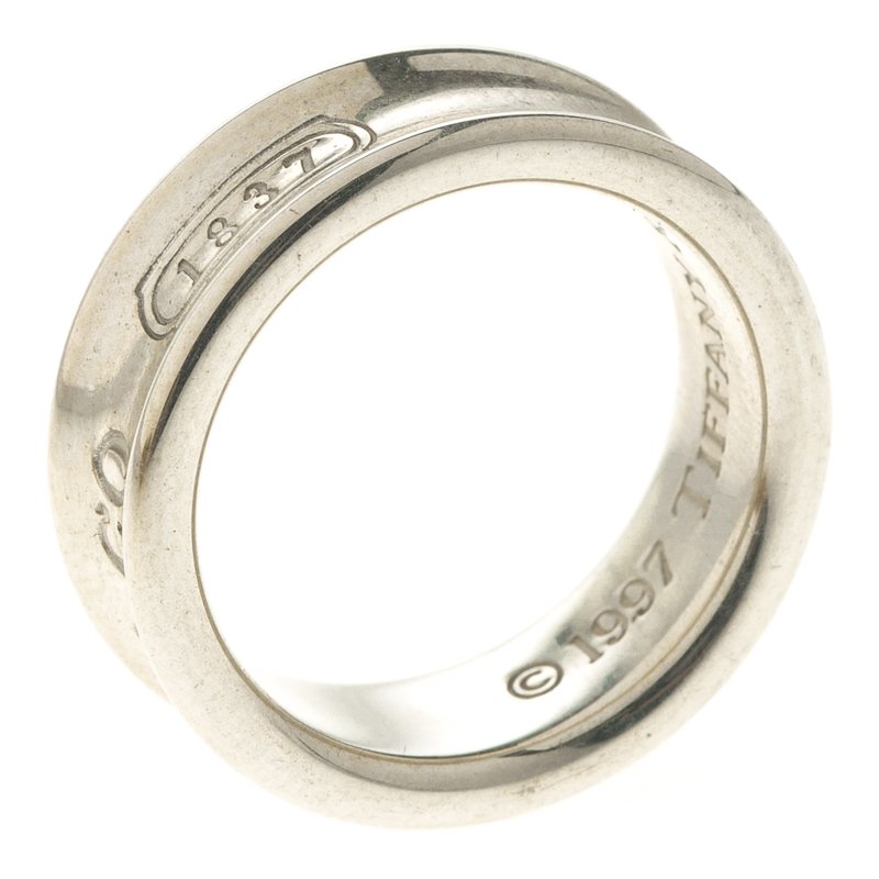 Pre Owned Tiffany & Co.1837 Silver Band Ring Size 50