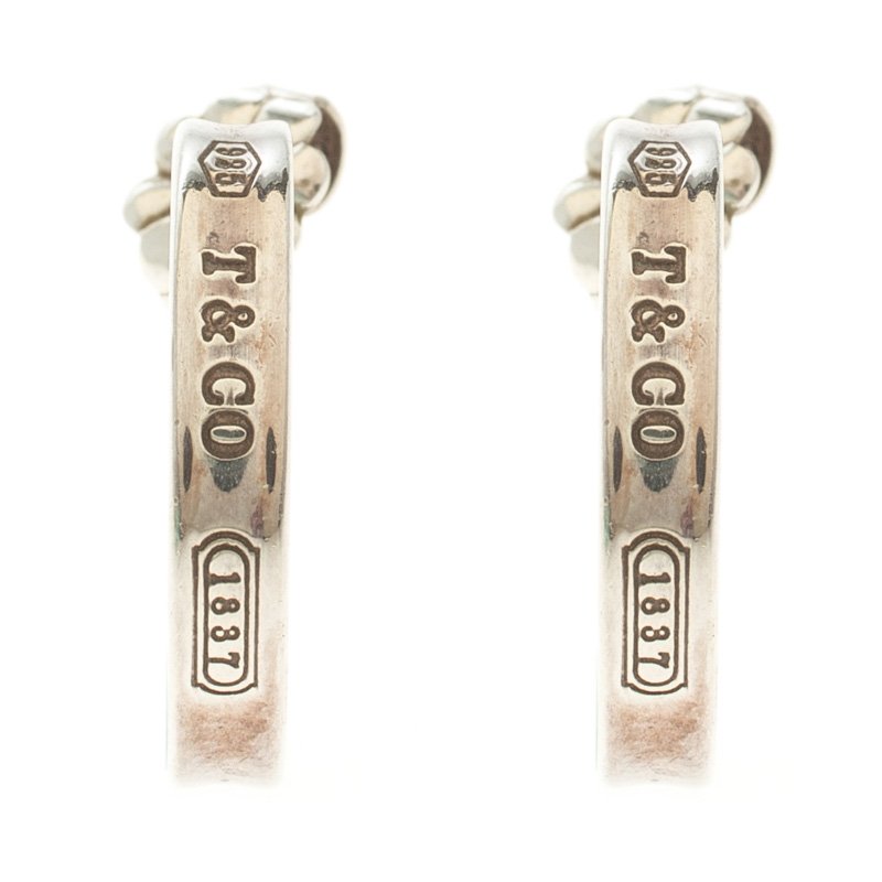 Pre Owned Tiffany & Co. 1837 Silver Hoop Earrings
