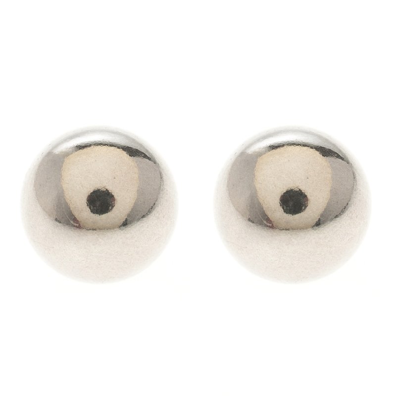 Pre Owned Tiffany & Co. Silver Bead Stud Earrings