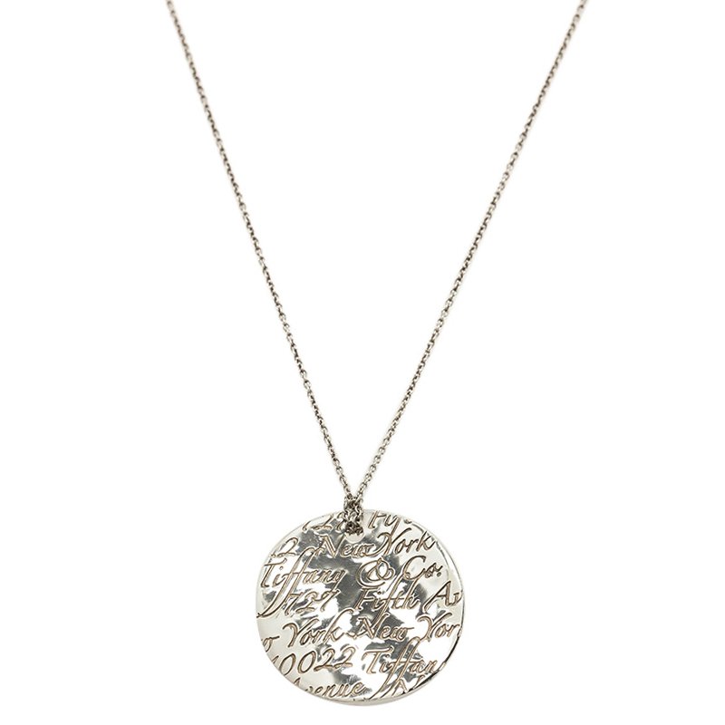 Tiffany & Co. Tiffany Notes Round Silver Pendant Necklace