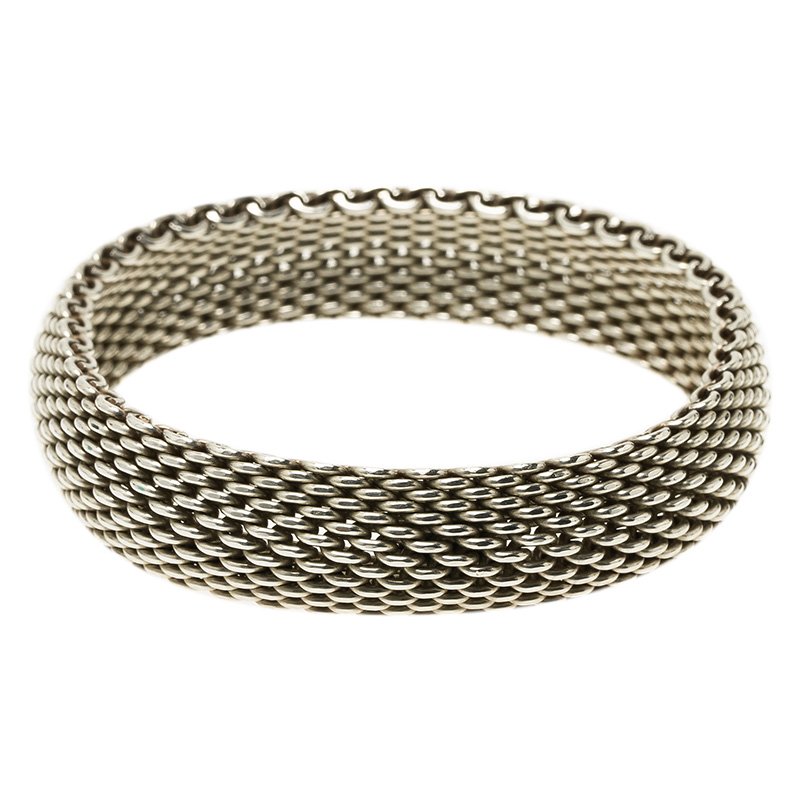Pre Owned Tiffany & Co. Somerset Silver Bangle Bracelet