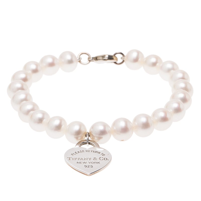 Tiffany & Co Silver Pearl Toggle Bracelet in United States