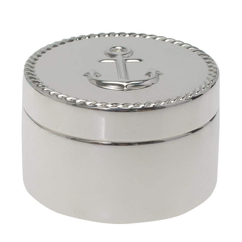 مملوكة مسبقًا Tiffany & Co. Silver Anchor Small Round Box