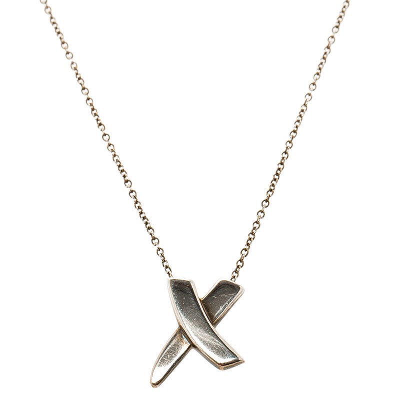 Tiffany & Co. Paloma Picasso's  X Silver Pendant Necklace