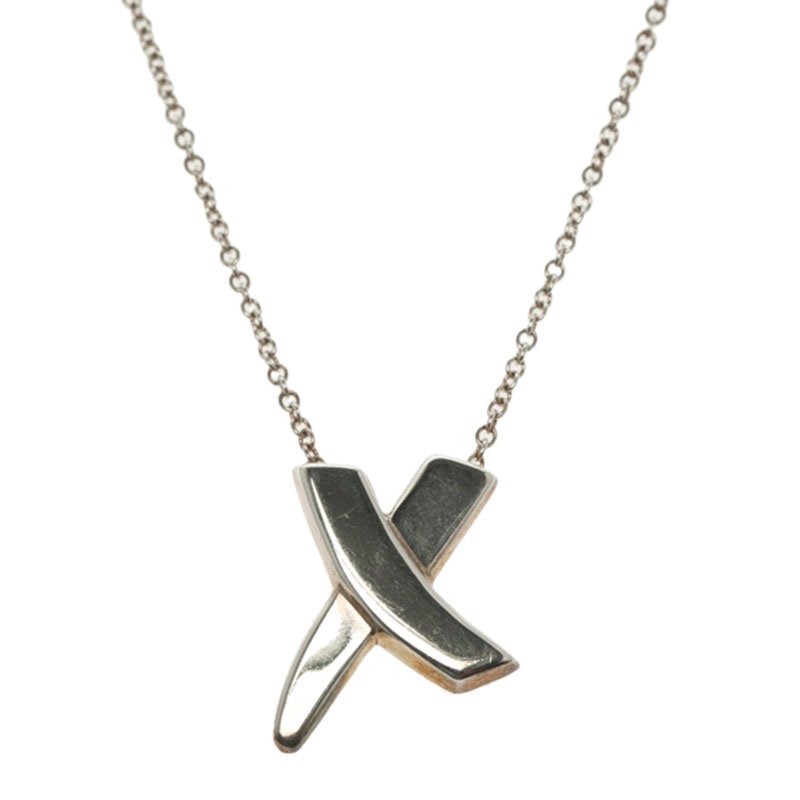 Pre Owned Tiffany & Co. Paloma's X Silver Pendant Necklace