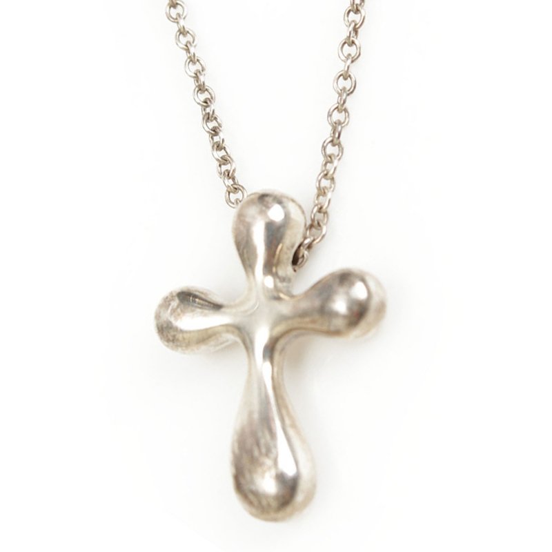 silver cross necklace tiffany