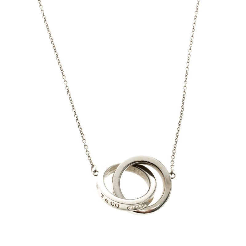 Pre Owned Tiffany & Co. Interlocking Circles Silver Pendant Necklace
