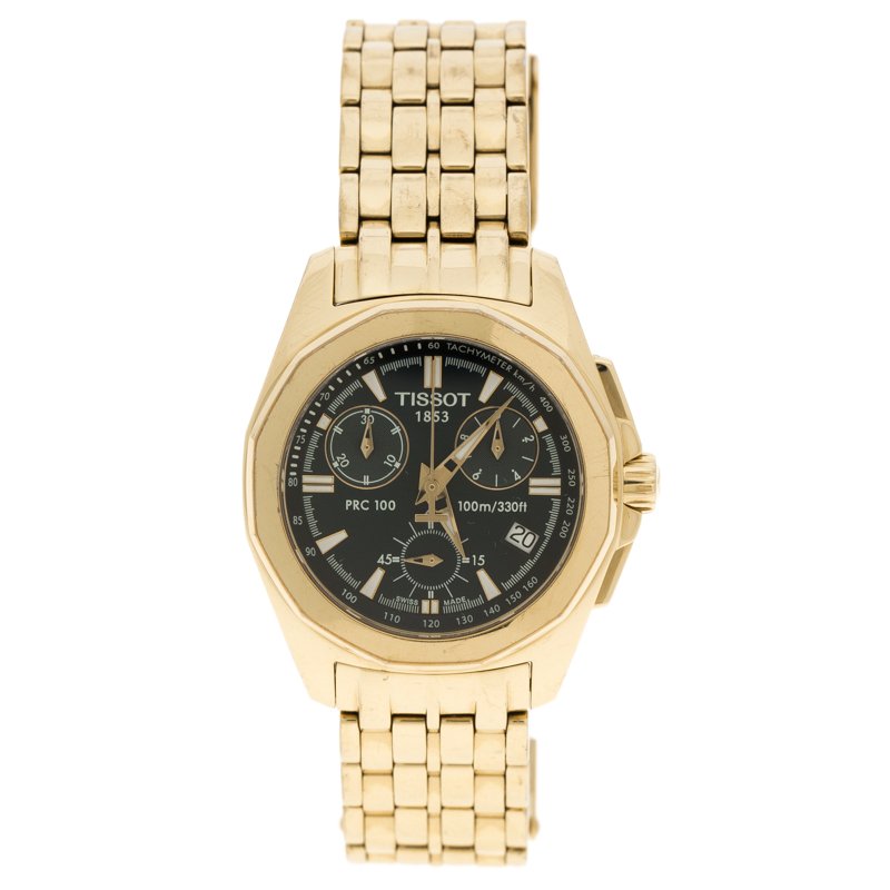 Pre Owned Tissot Blue Gold Stainless Steel Chronograph Women's Wristwatch 32 mm