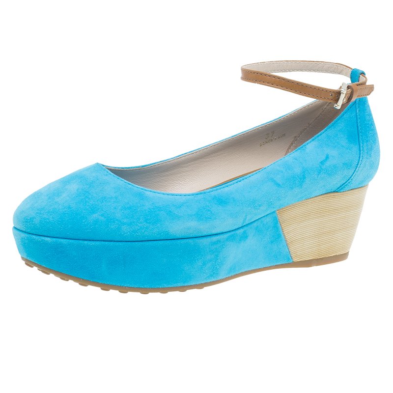 blue suede wedge shoes