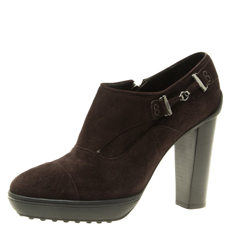 مملوكة مسبقًا Tod's Brown Suede Ankle Boots Size 40 