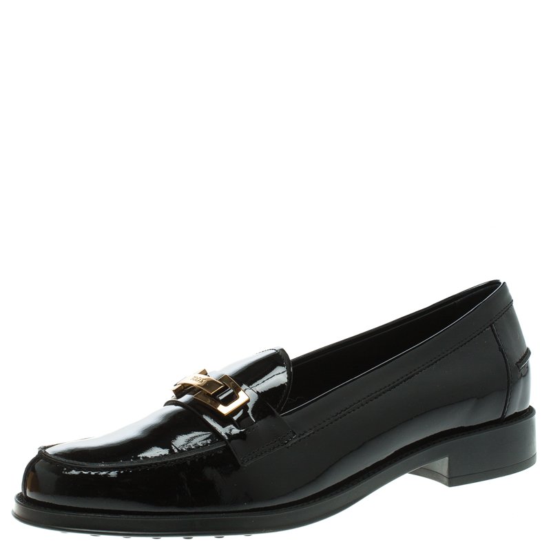 tods patent loafers