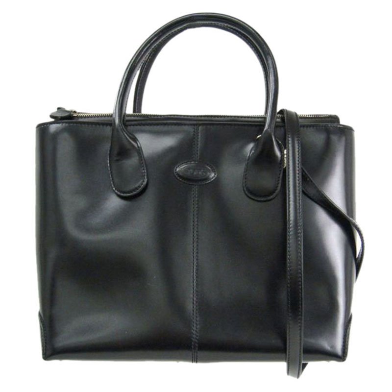 Pre Owned حقيبة يد تودز D-باغ جلد سوداء