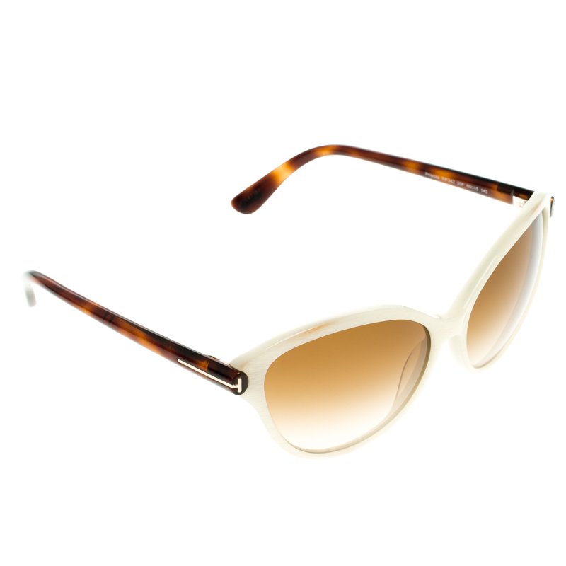 Pre Owned Tom Ford Brow/Pearl TF 342 Priscila Sunglasses